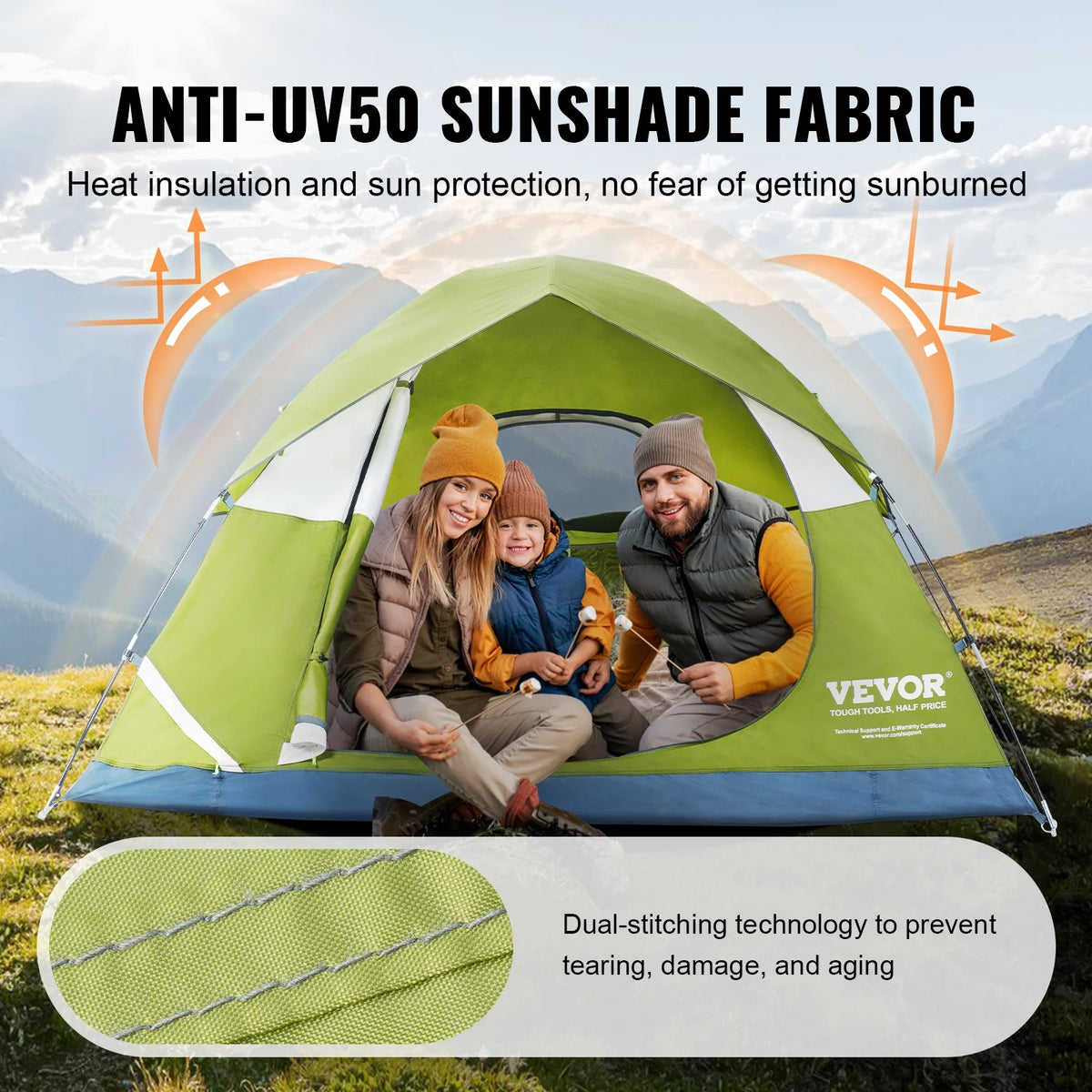 7 x 7 x 4 ft Waterproof Lightweight Camping Tent L208904