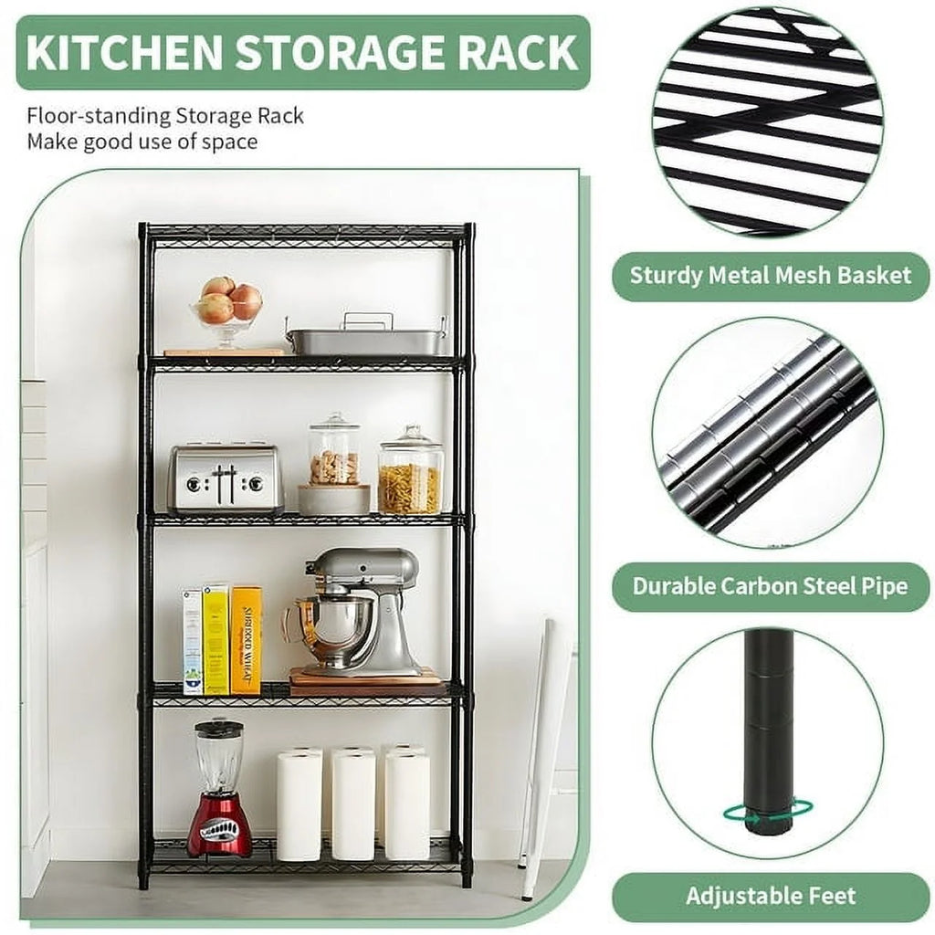 5 Tier Metal Storage Shelving Unit 35 x 14 x 70" I985