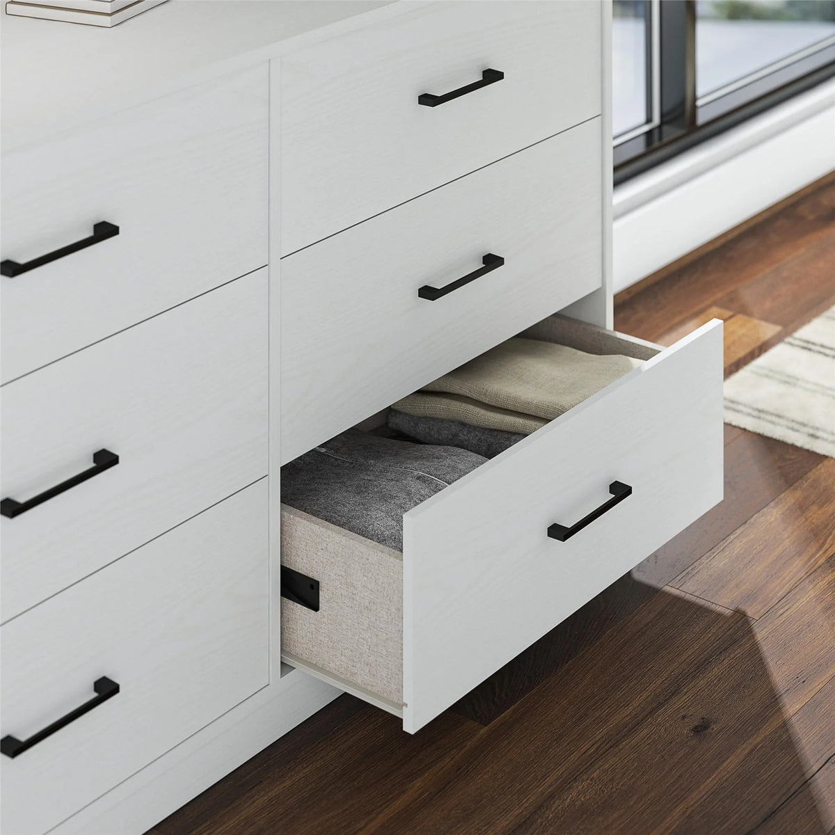 Black Oak 6 Drawer Dresser D41188