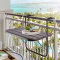 Balcony Hanging Folding Aluminium Side Table 23.6"(L) x 15.7"(W) Brown A249