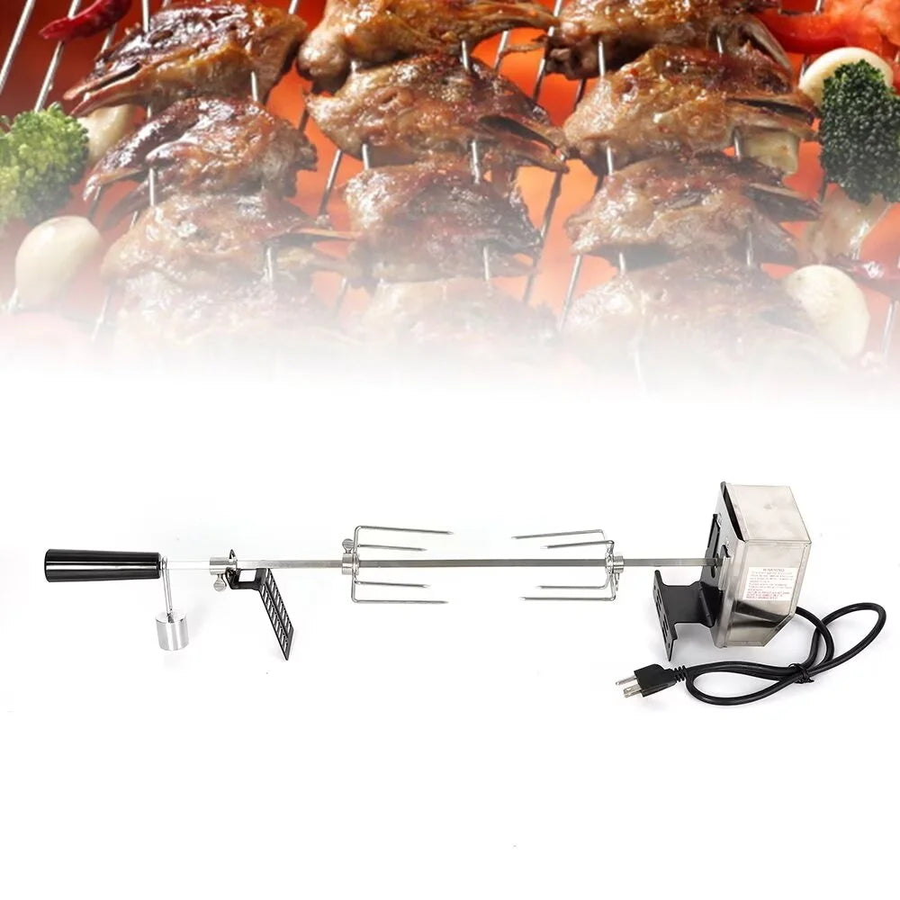 110V Stainless Steel Universal Complete Grill Rotisserie Kit F70870