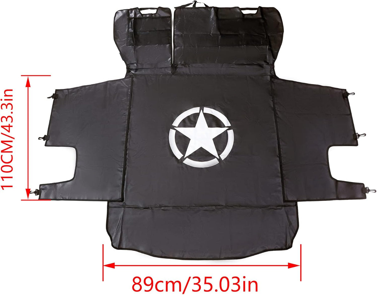 Dog Cargo Liner for Jeep Wrangler JK JL 4 Doors, Waterproof Oxford Trunk Mat Cover T289345