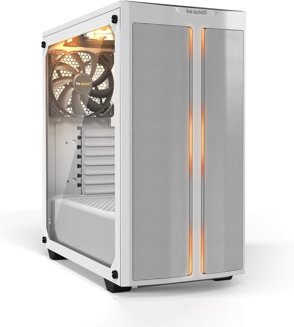 White Mid Tower ATX Case with Tempered Glass Window E619
