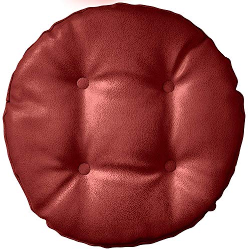 Saddle Brown 14" 4 Pack Faux Leather Round Bar Stool Cushions N819171