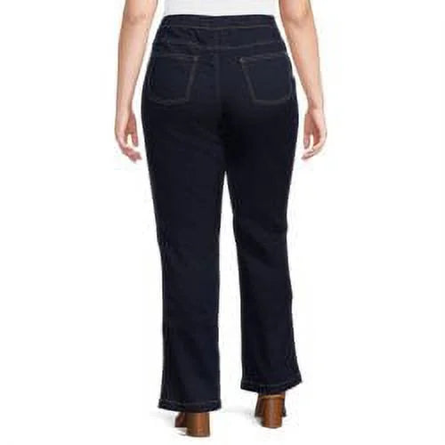 Plus Size 4 Pocket Stretch Bootcut Jeans, 2-Pack I893