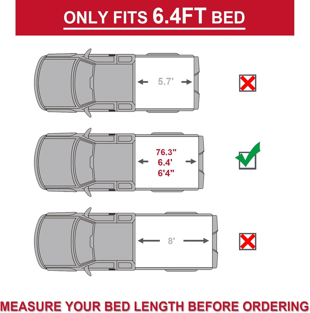 5.7ft Tri-fold Truck Bed Tonneau Cover J301979