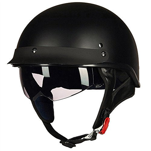 Half Helmet Motorcycle Open Face Sun Visor DOT Approved Y68096