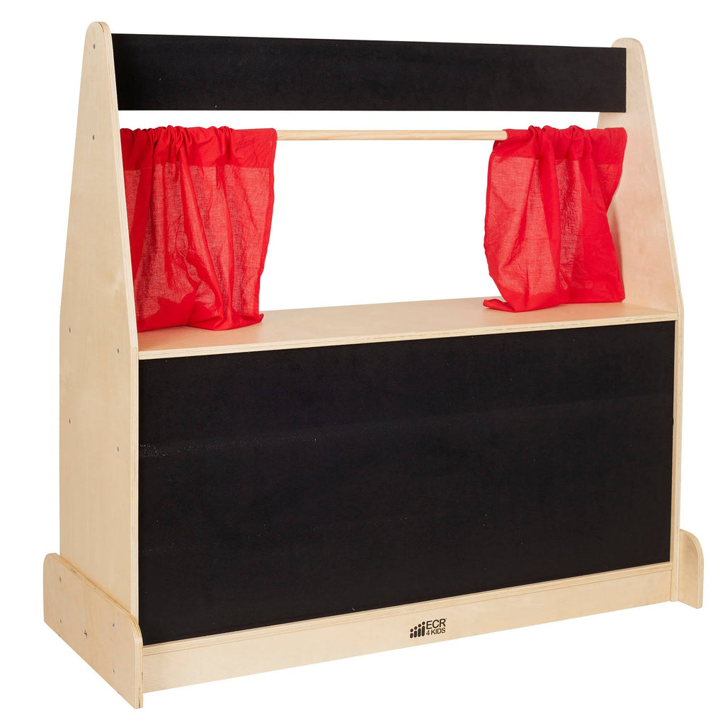 Black Wood Flannel Puppet Theater Z351686