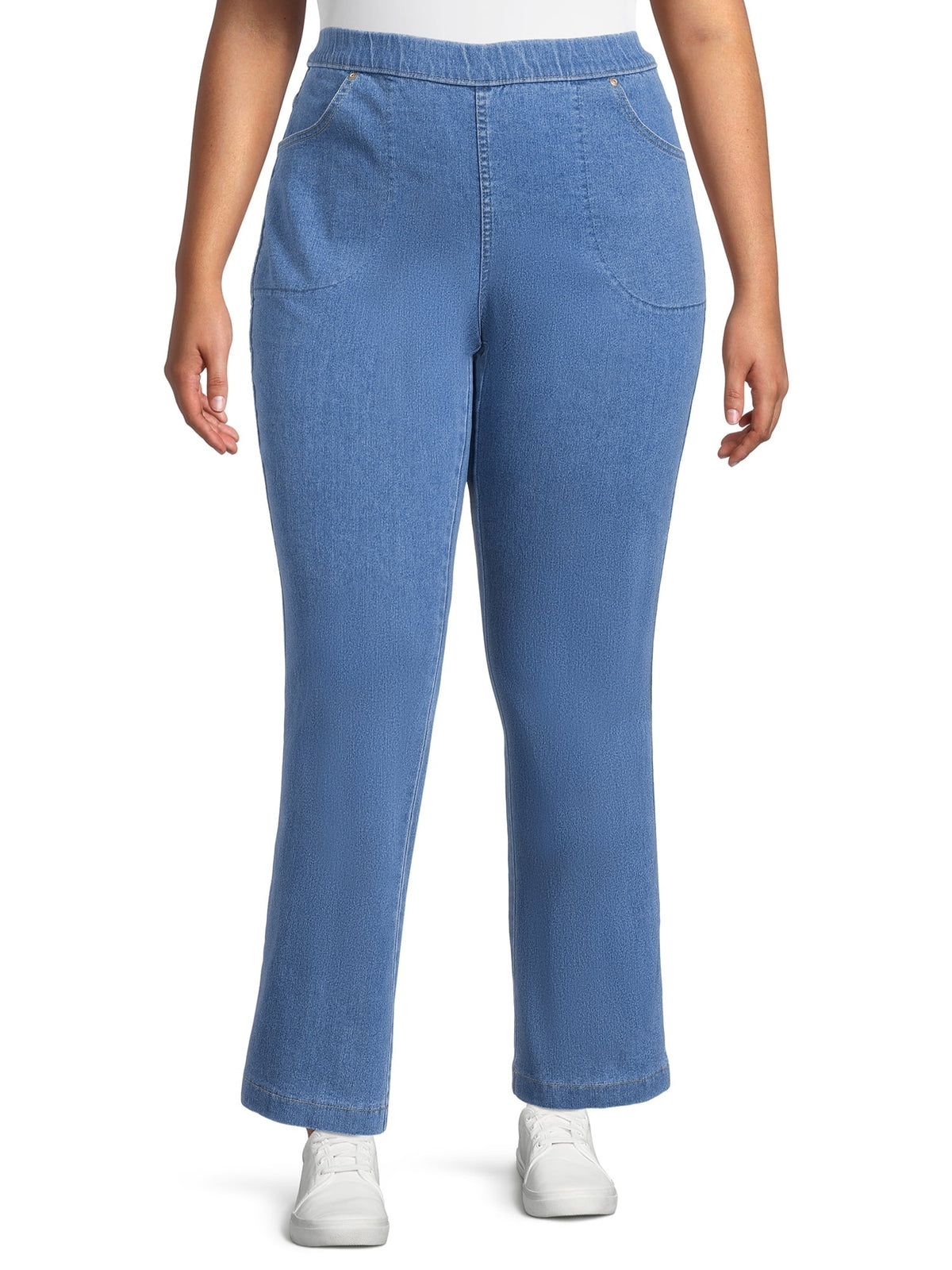 Plus Size 4 Pocket Stretch Bootcut Jeans, 2-Pack I893