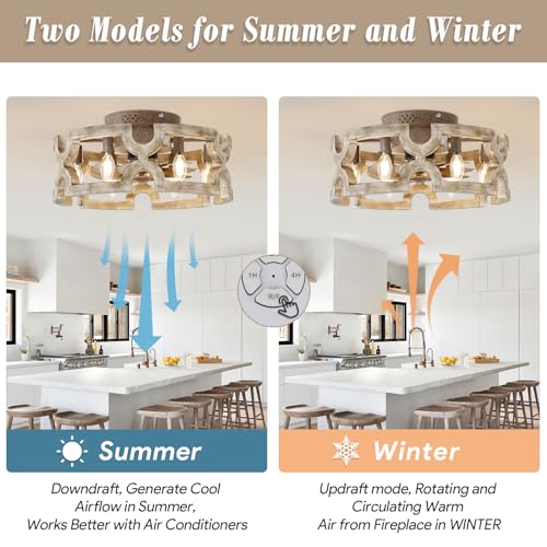 White Caged Ceiling Fan with Light W8227