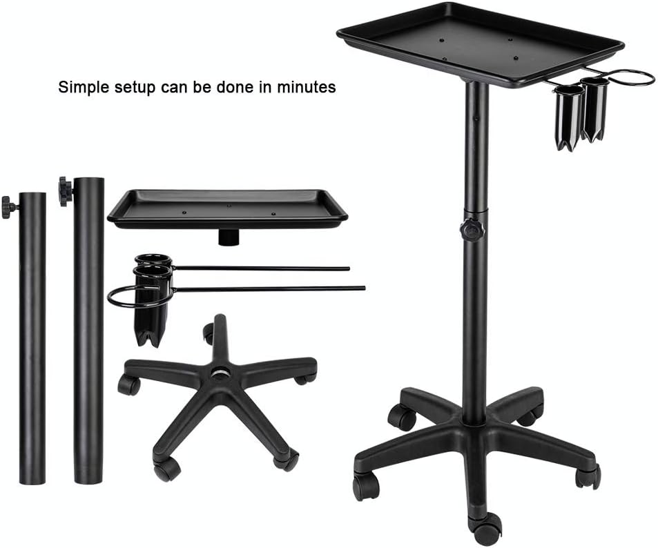 Salon Rolling Color Tray Cart on Wheels with Accessory Caddy R78844