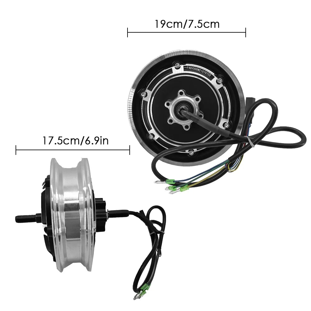 10'' 48V 500W Brushless Hub Motor E Bike Motor Replacement B919