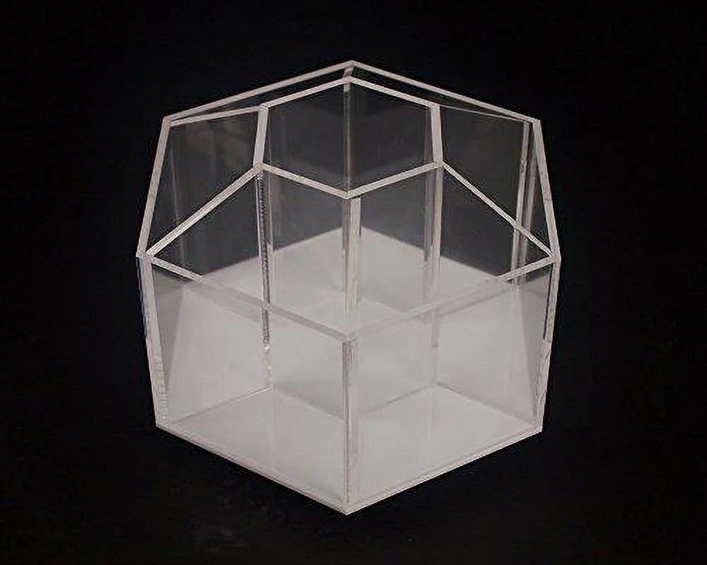 Clear 7 Compartment Hexagon Acrylic Desktop Organizer O69389