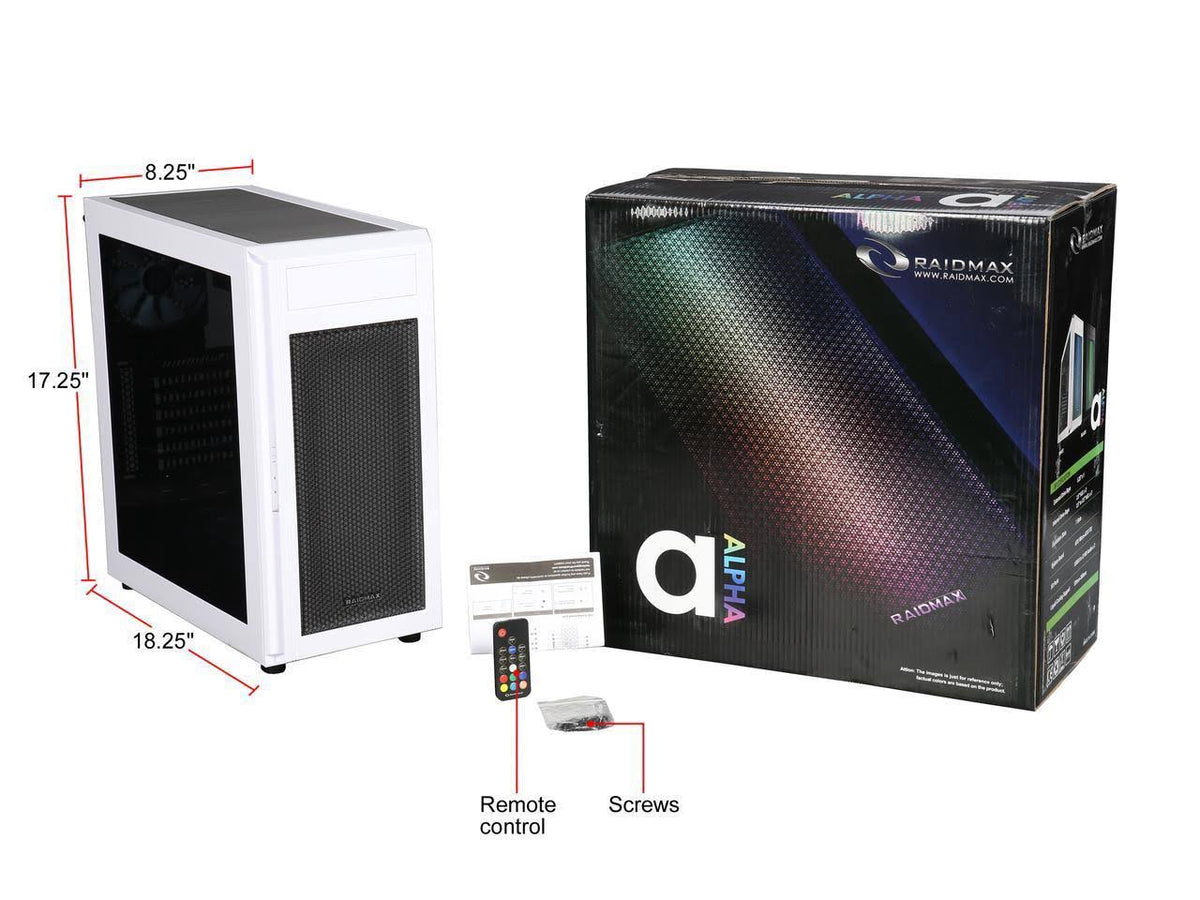 White Steel / Plastic ATX Tower Computer Case Q964707