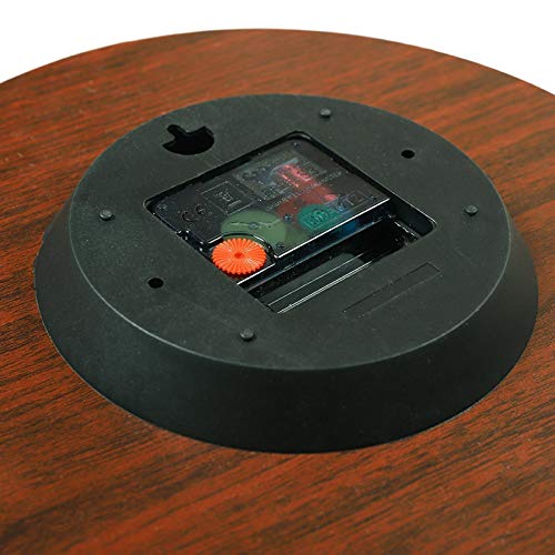 Golden Moon Wall Clock Silent Non-Ticking Round Wooden Clock Battery Operated 40*40cm W678