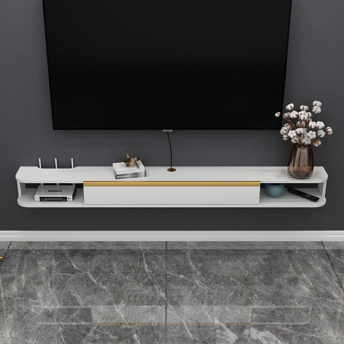 Wall-Mounted Floating TV Stand 47.6IN Light Gray I373901