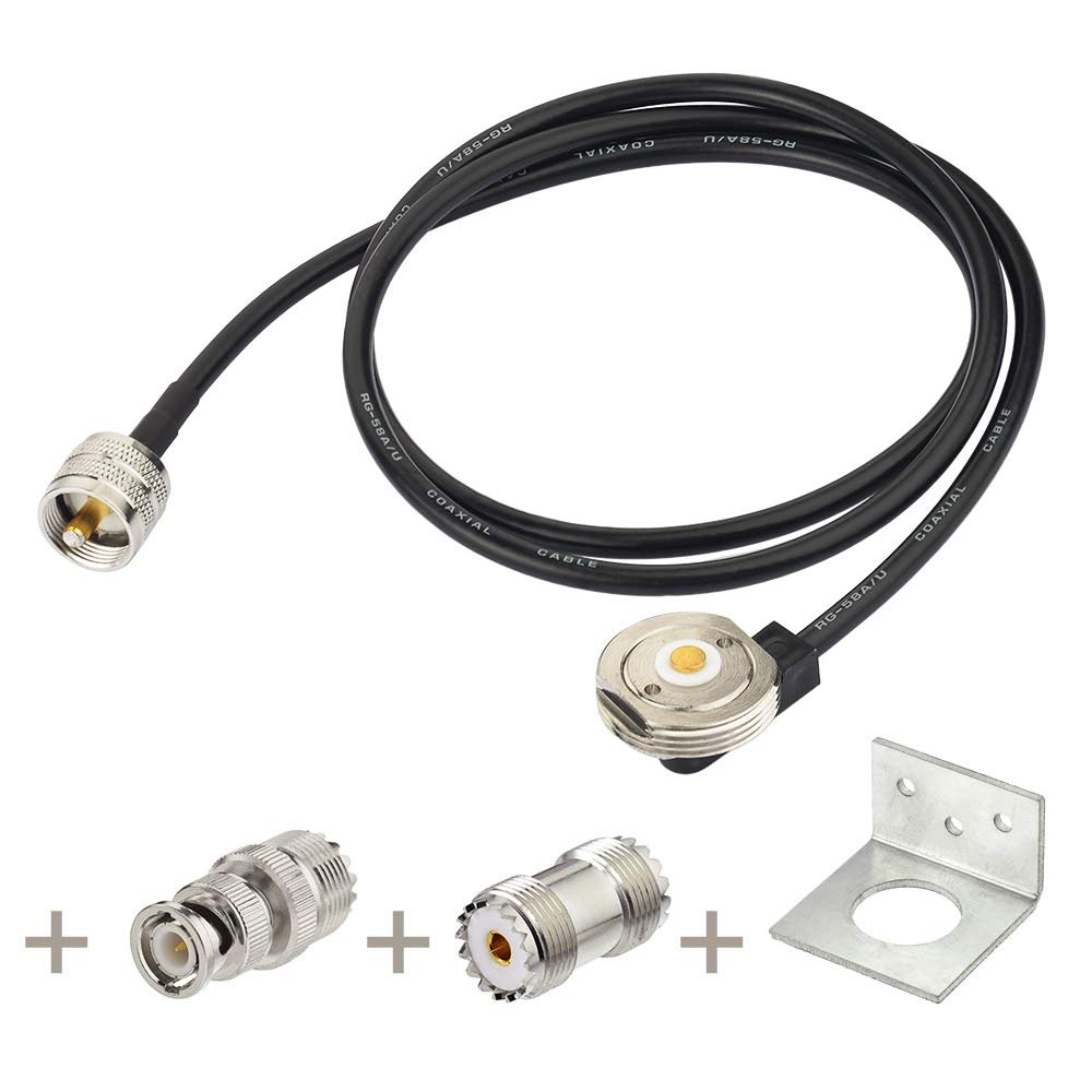 Antenna Mount to PL-259 Cable with L-Bracket and BNC Adapter C4081