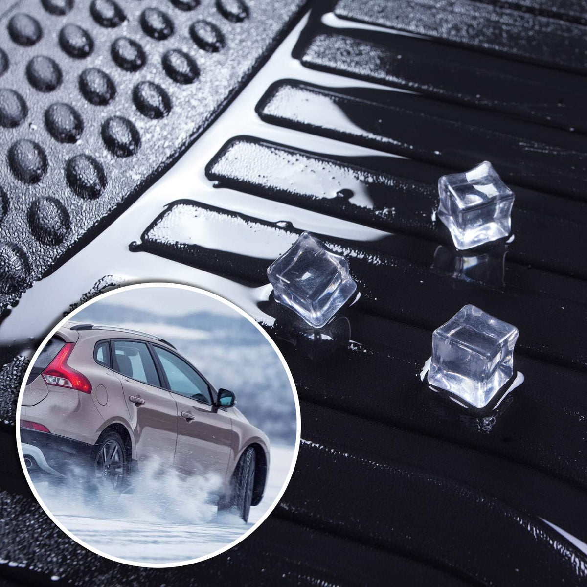 Black Floor Mats Liners Front and Rear Carpet F68015