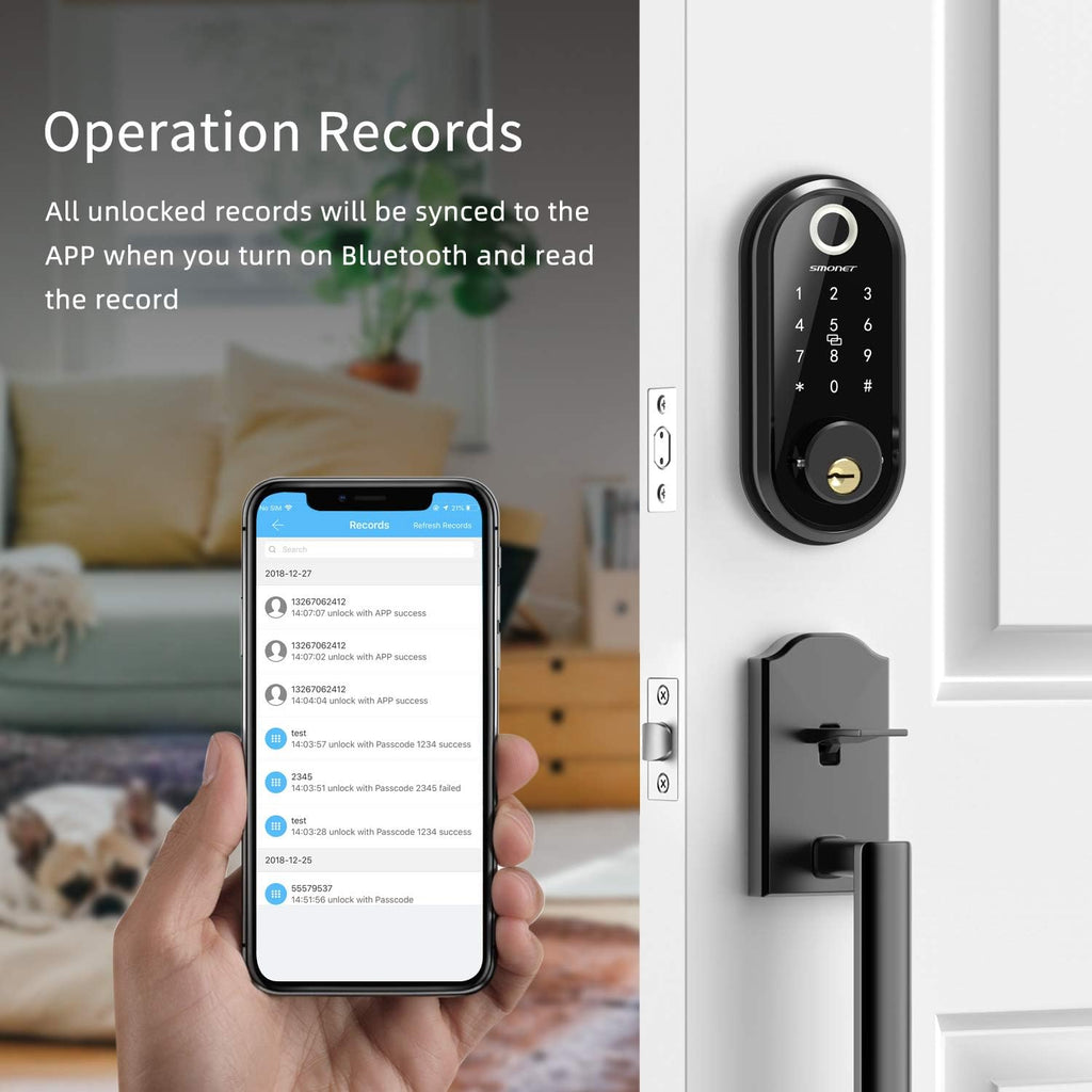 Keyless Entry Deadbolt Door Lock with Fingerprint Touchscreen Keypad Pack of 2 L4475
