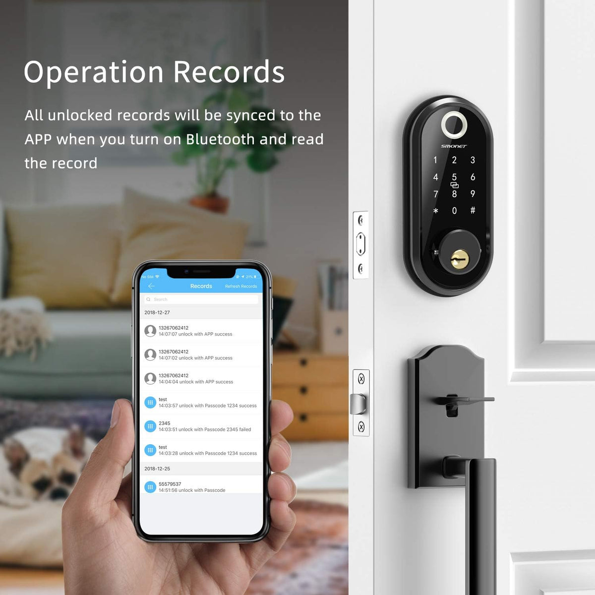 Keyless Entry Deadbolt Door Lock with Fingerprint Touchscreen Keypad Pack of 2 L4475