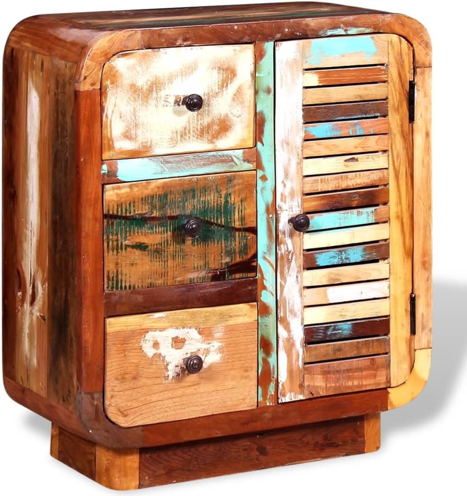 Solid Reclaimed Wood Sideboard with Door and 3 Drawers D351707