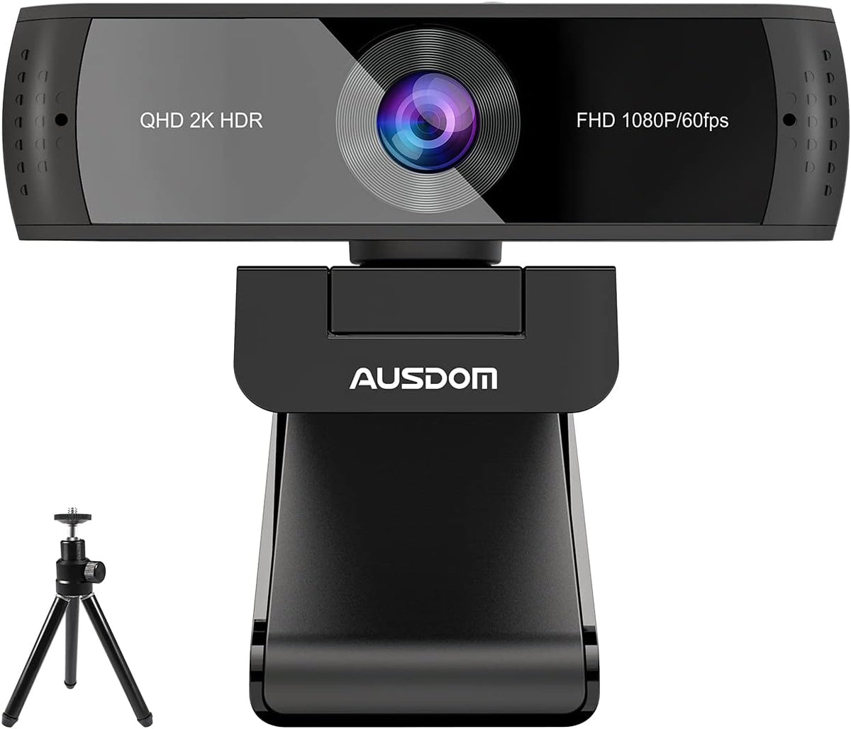 2K QHD Webcam with HDR, Dual Noise Canceling Mics & Privacy Cover O7241