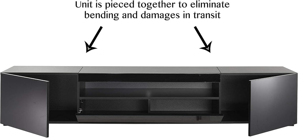 Modern Black Modular TV Cabinet with LED Lights S51793