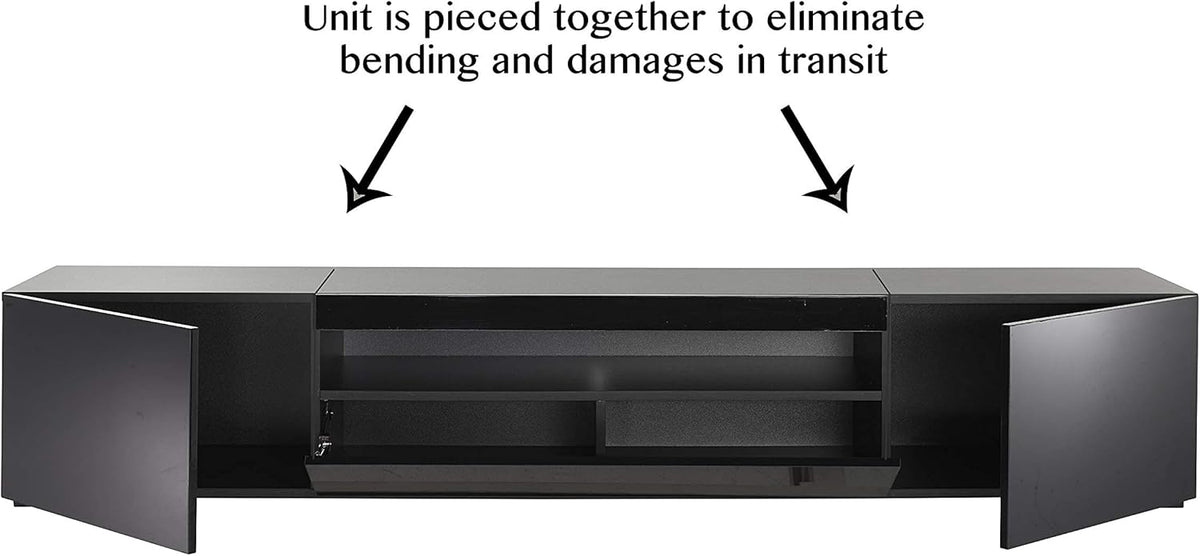 Modern Black Modular TV Cabinet with LED Lights S51793