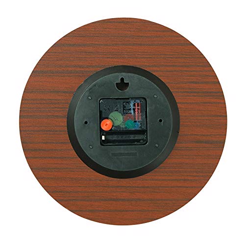 Golden Moon Wall Clock Silent Non-Ticking Round Wooden Clock Battery Operated 40*40cm W678