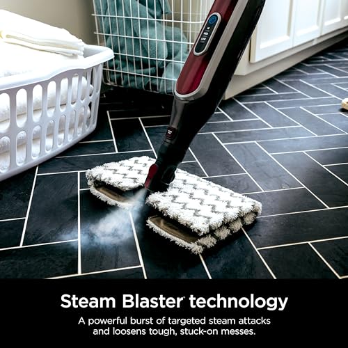 White Steam Mop with 2 Washable Pads I627