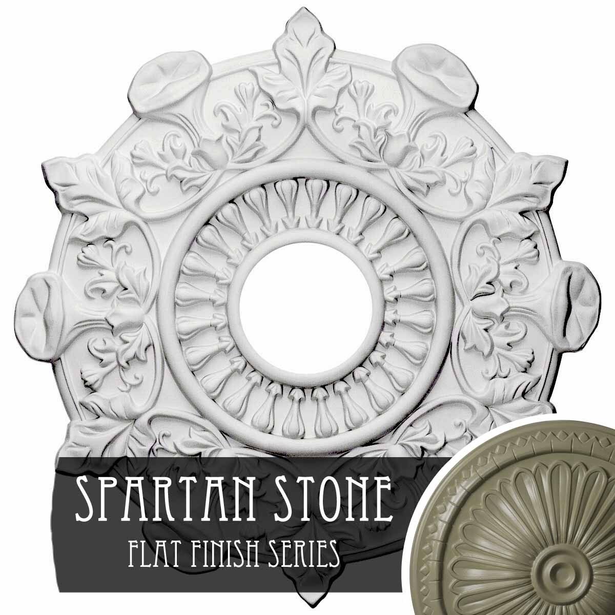 17 1/2x22OD x 4x22ID x 1x22P Ceiling Medallion Hand-Painted Spartan Stone W642456