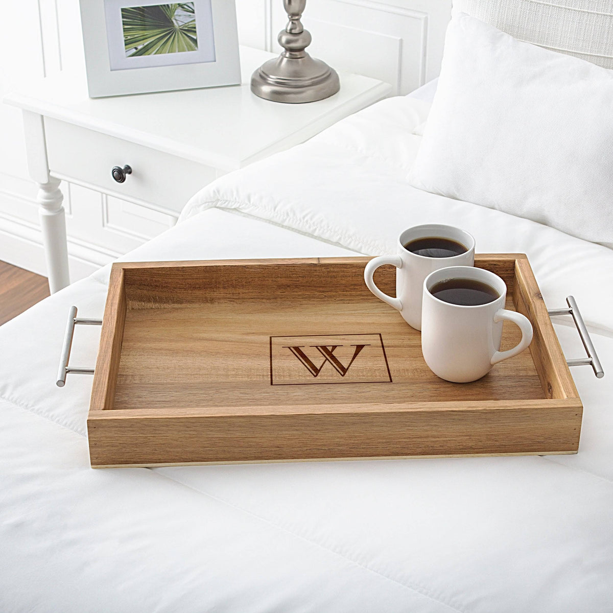 Acacia Tray with Metal Handles C921