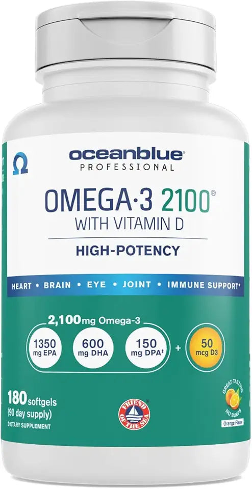 Omega-3 Fish Oil Supplement with Vitamin D3, 180 ct S949087