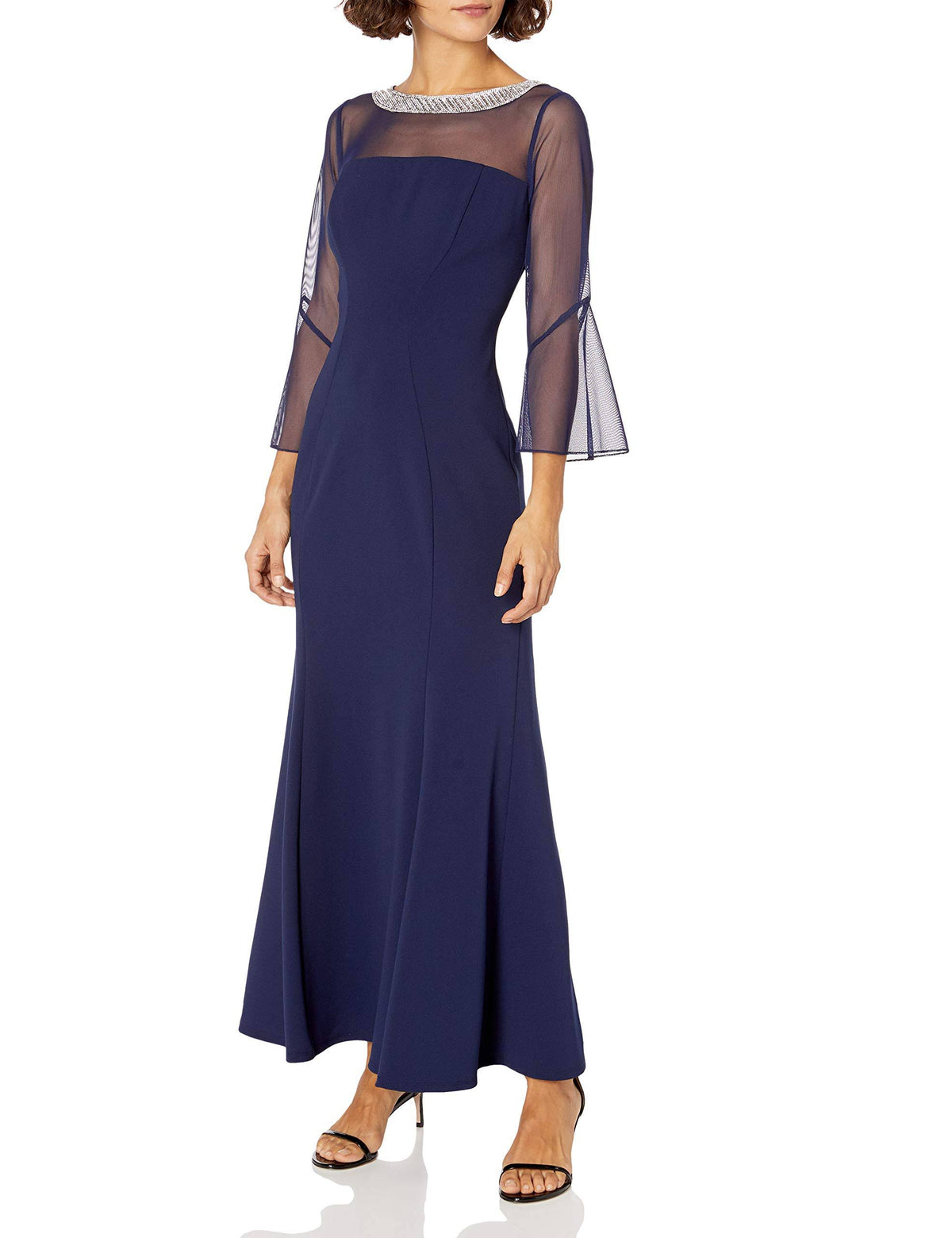 Petite Size Stretch Crepe Long Gown C76724