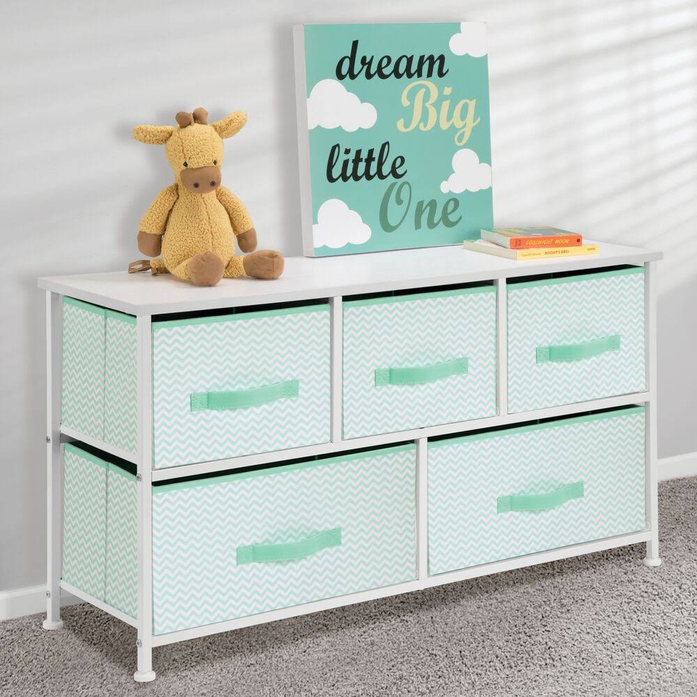 Mint/White Kids Dresser Cabinet Storage Organizer Unit B837