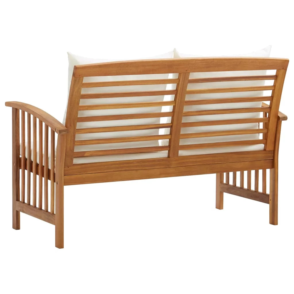 Patio Bench with Cushions Solid Acacia Wood J961868