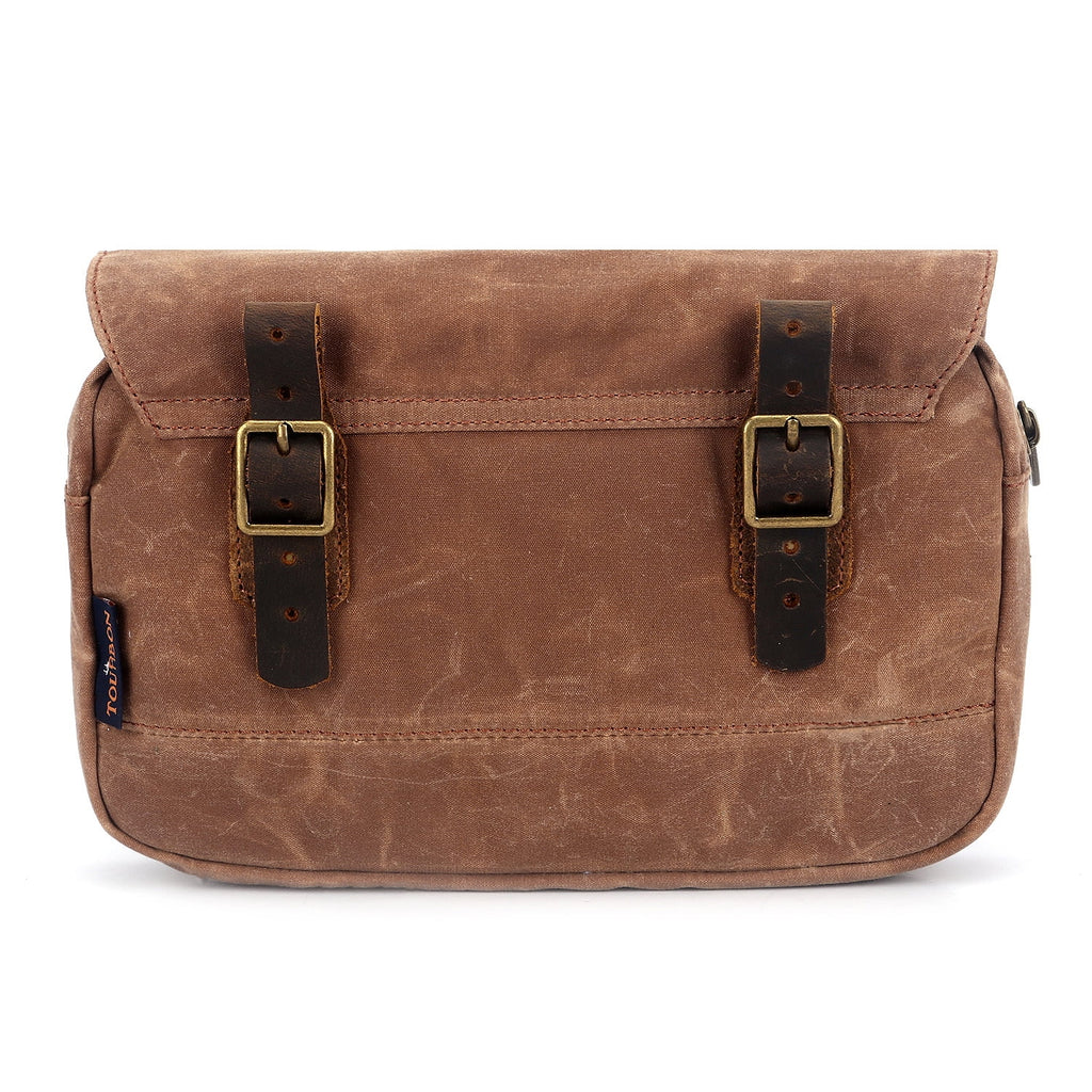 Brown Waxed Canvas Bicycle Pouch Bag Y69575