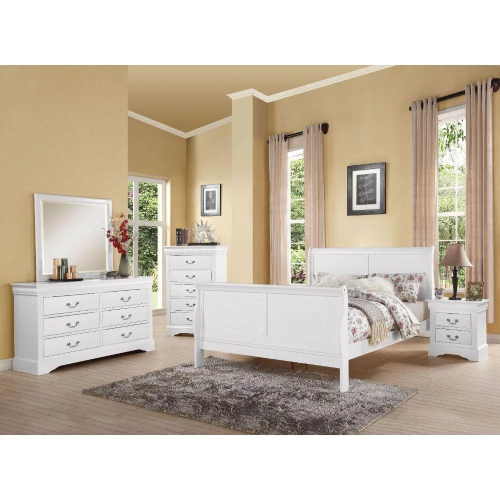 Contemporary White Full 6pcs Bedroom Set A6147