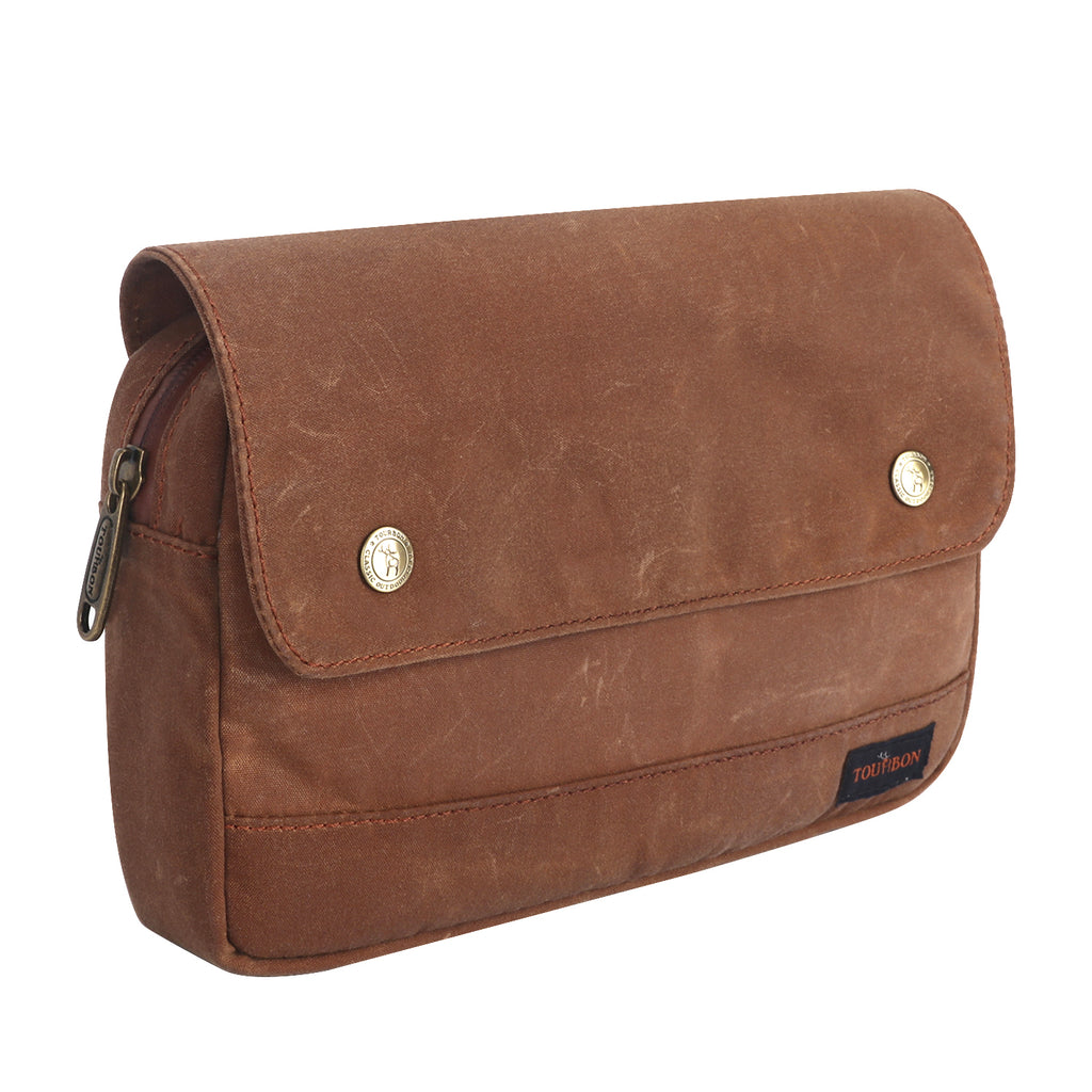 Brown Waxed Canvas Bicycle Pouch Bag Y69575