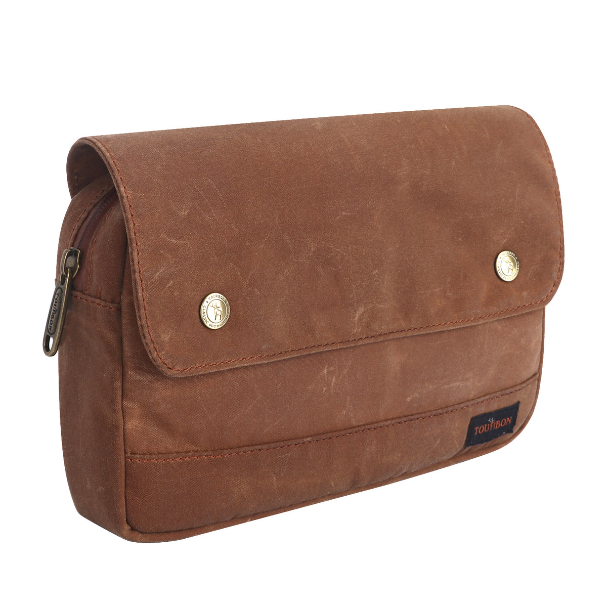 Brown Waxed Canvas Bicycle Pouch Bag Y69575