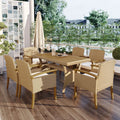 Brown 7 Pcs Wicker Patio Dining Set S7196