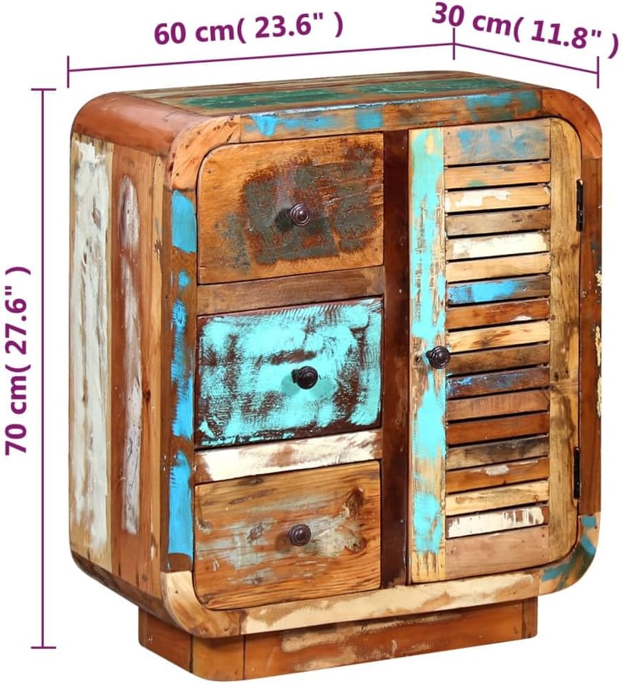 Solid Reclaimed Wood Sideboard with Door and 3 Drawers D351707