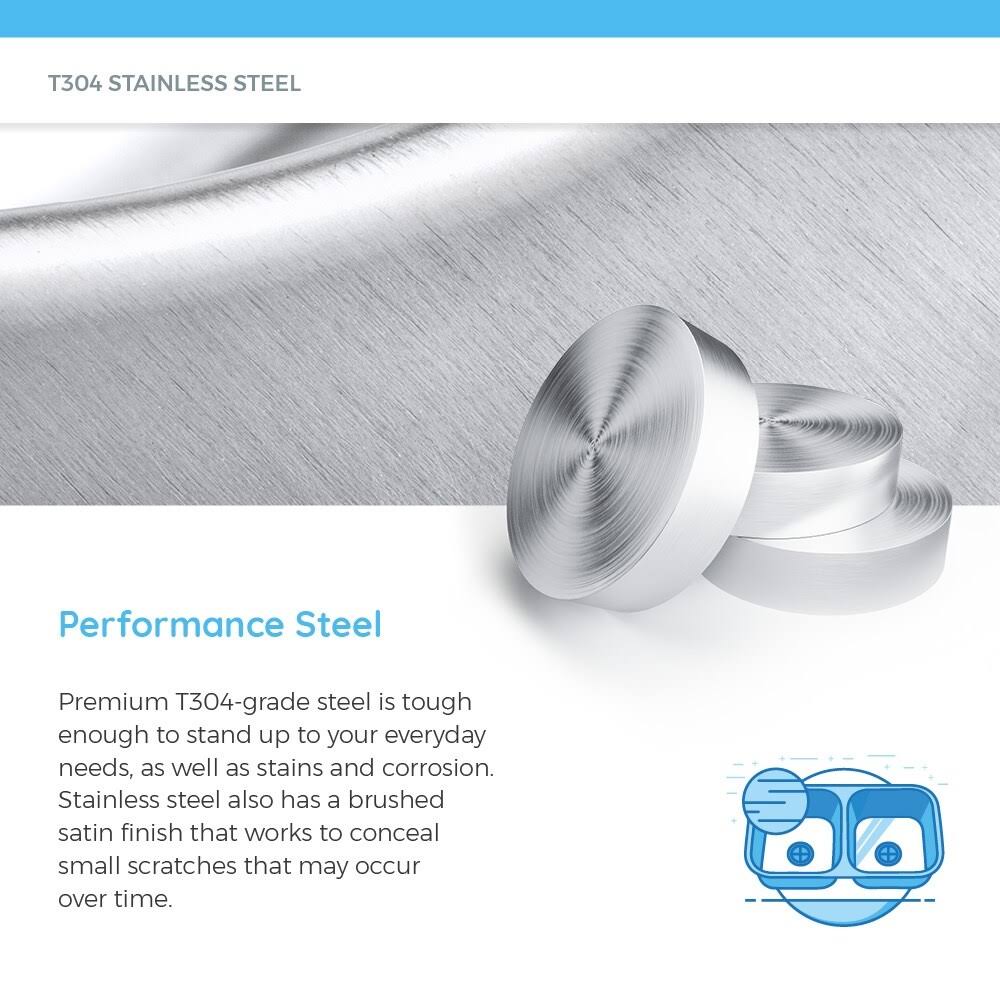 20 Gauge Stainless Steel Double Basin Drop-In Kitchen Sink F85719