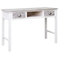 Gray Wood Writing Desk with 2 Drawers 43.3in x 17.7in x 29.9in B997441