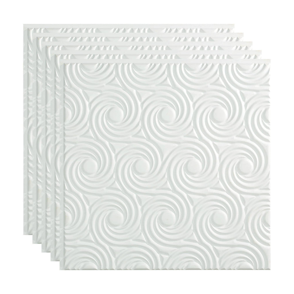 Matte White Glue Up Ceiling Tile 5 Pack W9826