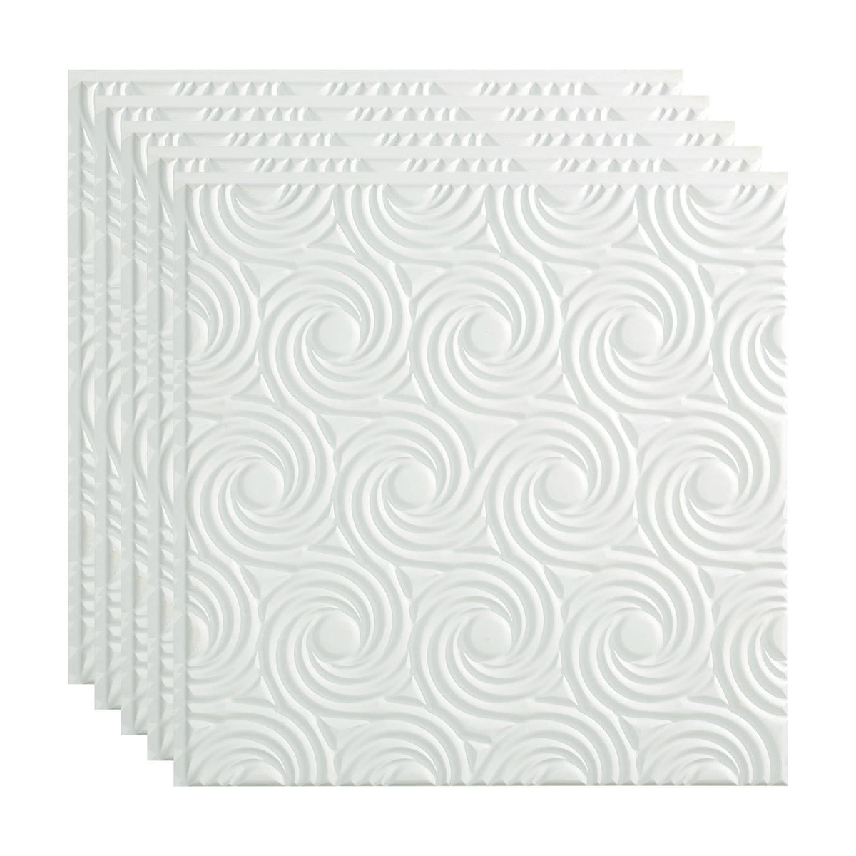 Matte White Glue Up Ceiling Tile 5 Pack W9826