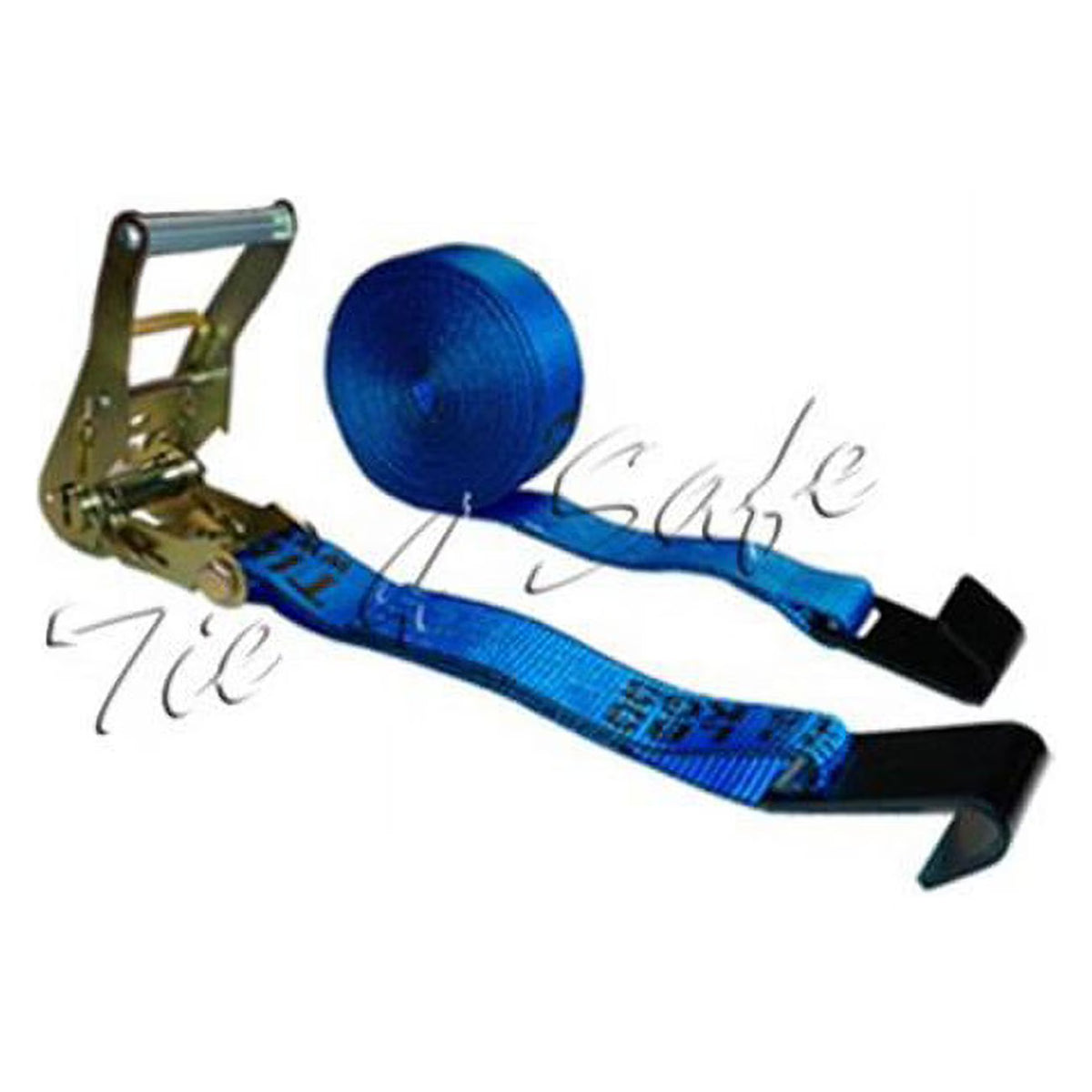 Blue 4 Piece Ratchet Tie Downs with Flat Hooks D729803