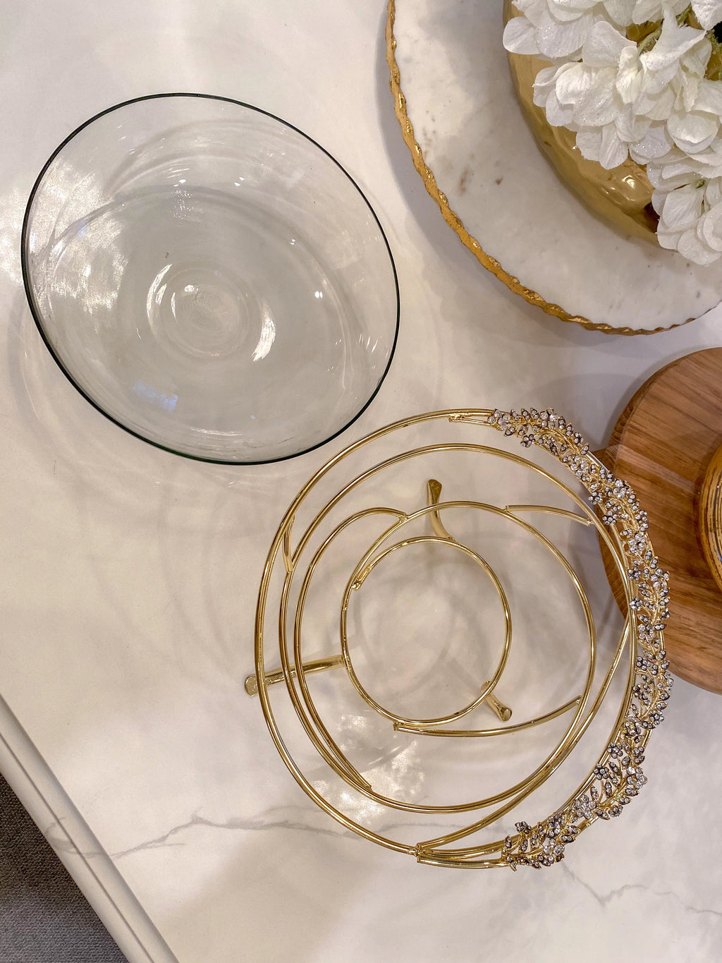Jeweled Edge Bowl with Glass Insert D657407