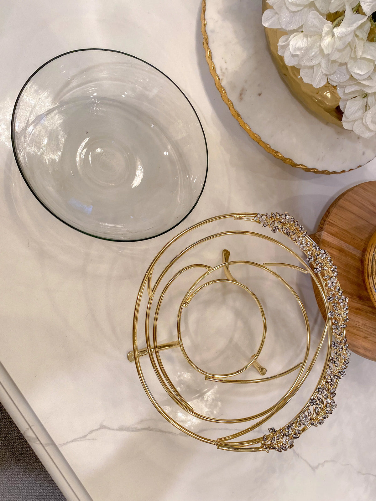 Jeweled Edge Bowl with Glass Insert D657407