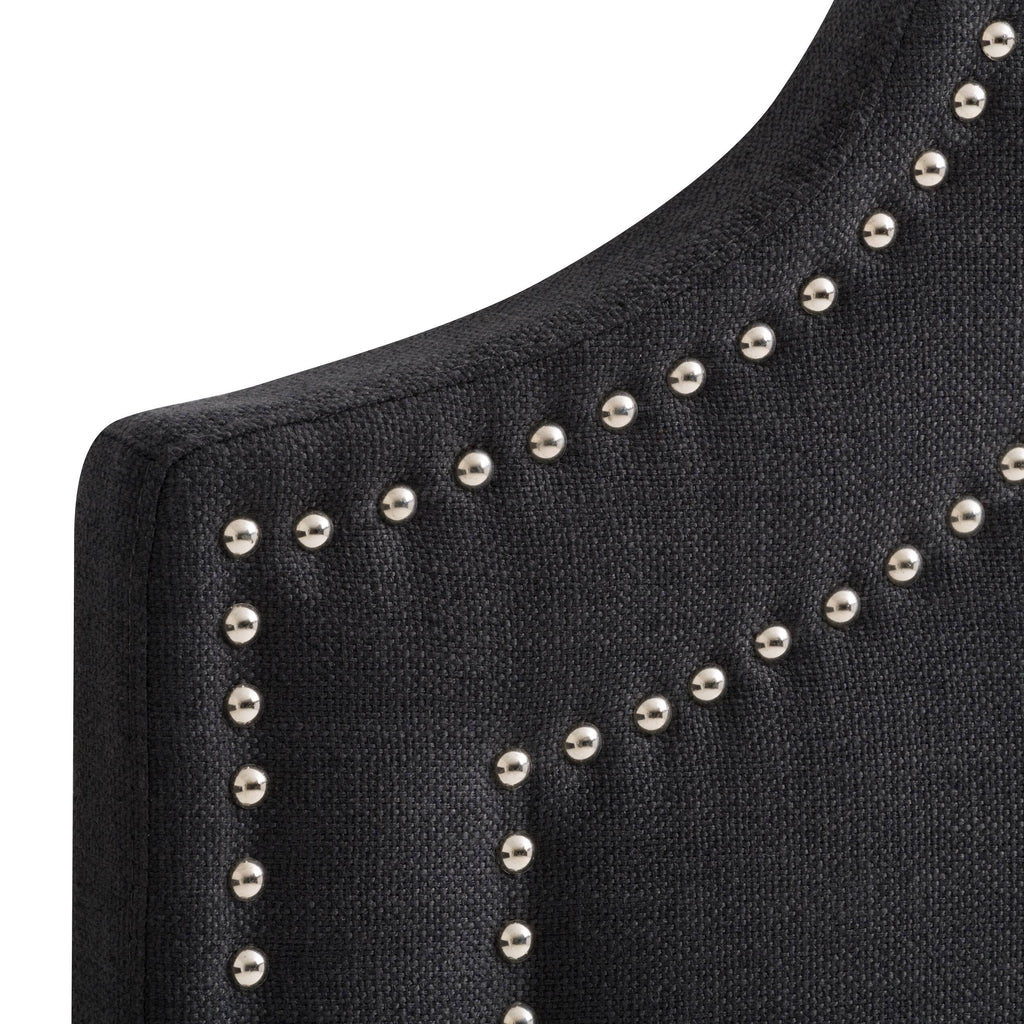 Dark Grey Button Tufted Headboard Q28468